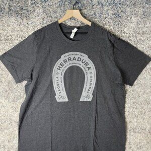Herradura Tequila Shirt Mens 2XL Charcoal Heather Horseshoe‎ Graphic Advertising